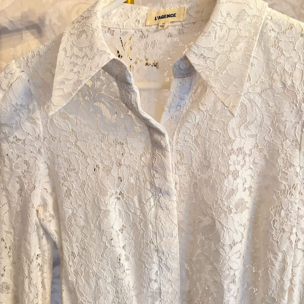 L'AGENCE Ivory Lace Blouse - Picture 2 of 9